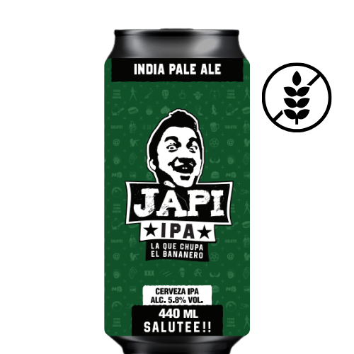Cerveza Artesanal JÁPI IPA · India Pale Ale · Lata 440ml · Elaborada en España