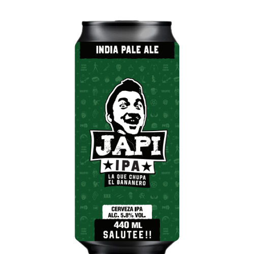 Cerveza Artesanal JÁPI IPA · India Pale Ale · Lata 440ml · Elaborada en España