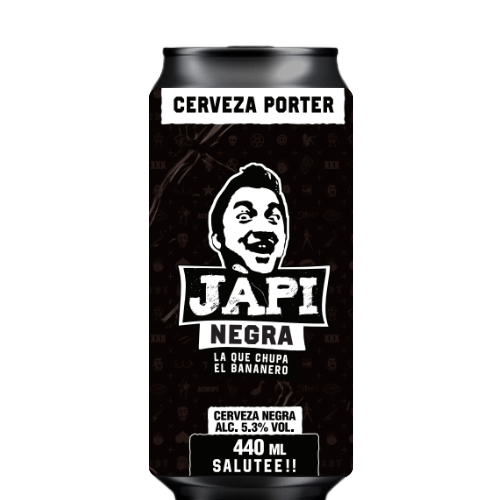 Cerveza Artesanal JÁPI Negra Porter · Lata 440ml · Elaborada en España
