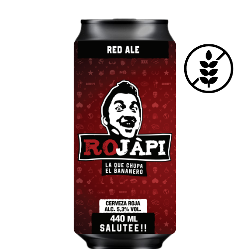 Cerveza Artesanal JÁPI Rojapi · Red Ale · Lata 440ml · Elaborada en España